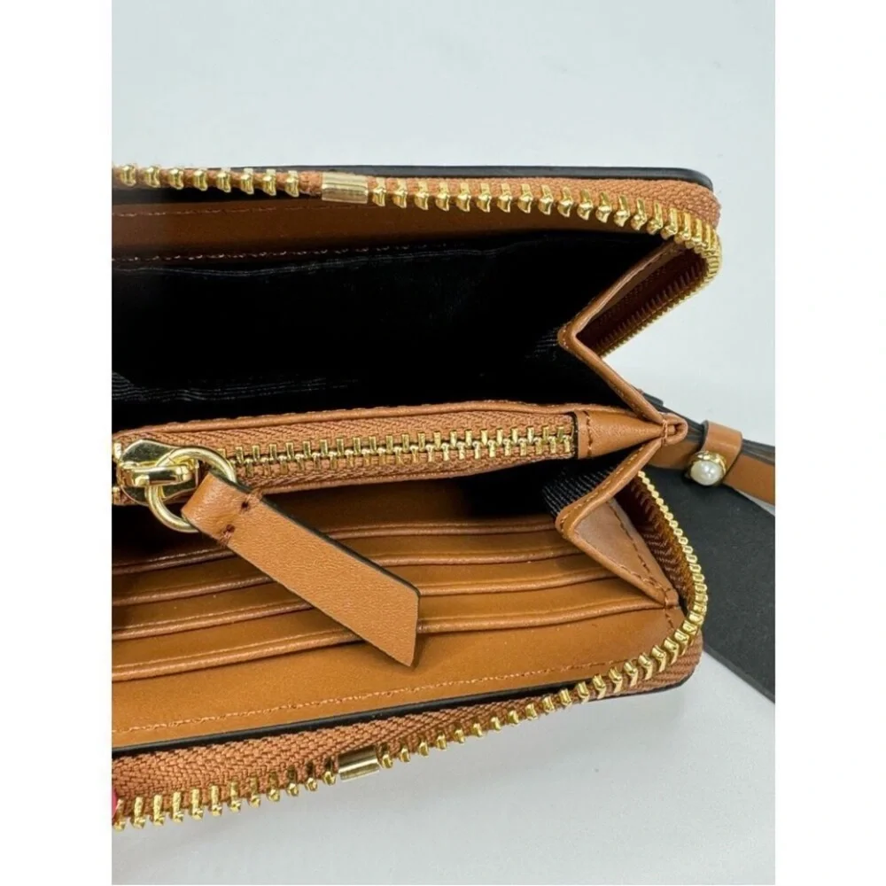 ZAC Zac Posen Women's Eartha Zipped Small Wallet-Pearl Lady Brown NWT
